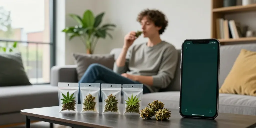 Order cannabis with ease through Wolverhampton weed delivery service in a stylish living space.