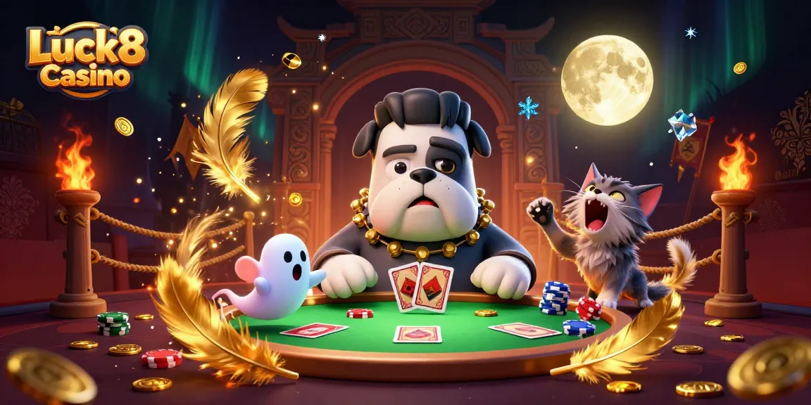 Experience the thrilling action at Luck8 Casino with an exciting card game scene.