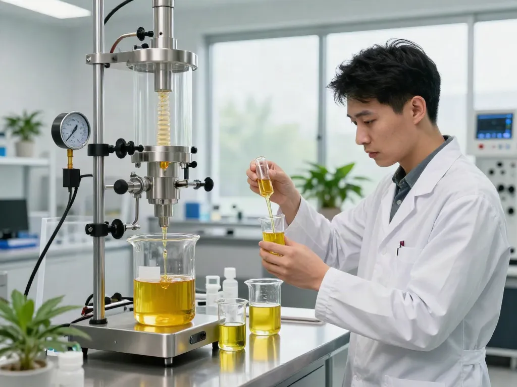 High-quality honey badger extracts being measured in a modern cannabis lab.
