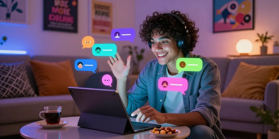 Interactive chat with crushon ia character AI in a cozy environment, showcasing vibrant conversations.