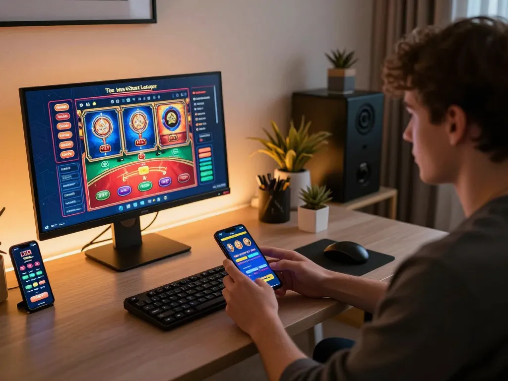 Experience thrilling gameplay on 99win with a sleek mobile gaming setup and live dealer action.