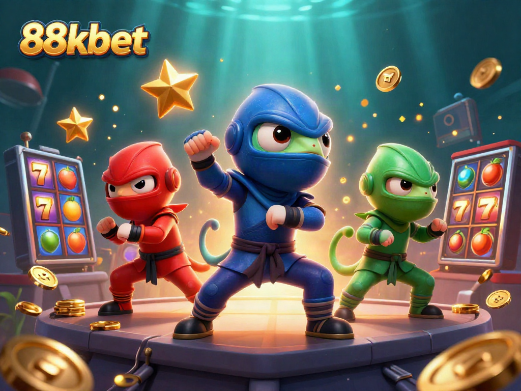 Engage with exciting casino slots at 88kbet featuring colorful characters and dynamic gaming elements.
