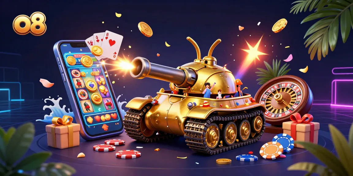 Experience excitement at o8 with a golden beetle tank casino miniature bursting with slots, poker, and card games.