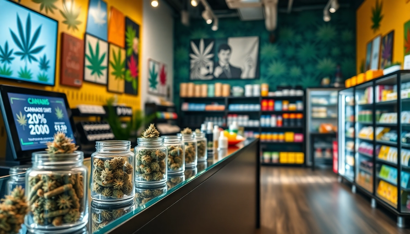 Explore the vibrant offerings of a modern Weed Store with an inviting layout of cannabis products.