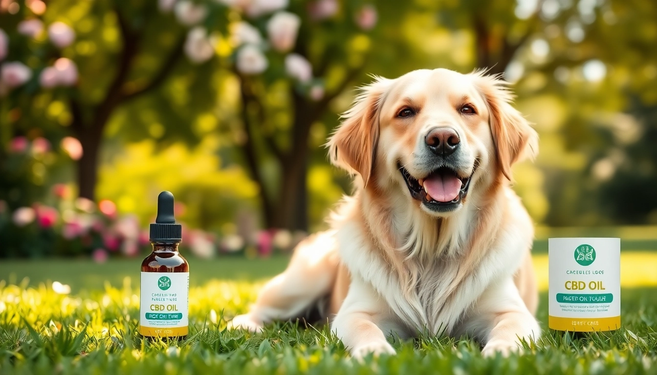 Happy dog enjoying CBD Oil For Dog with natural park background.