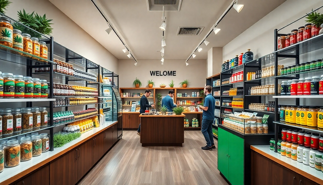 Visit a modern Weed Store filled with diverse cannabis products and a welcoming atmosphere.